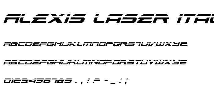 Alexis Laser Italic font